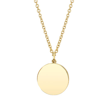 Large Disk Charm Pendant Necklace