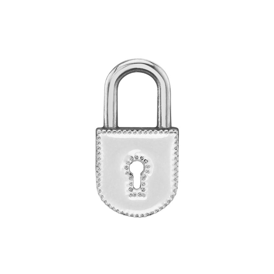 Silver Stainless Steel Lock Pendant Necklace Padlock Charms Chain