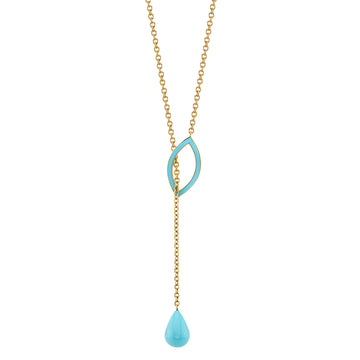 Large Marquise Necklace - Turquoise