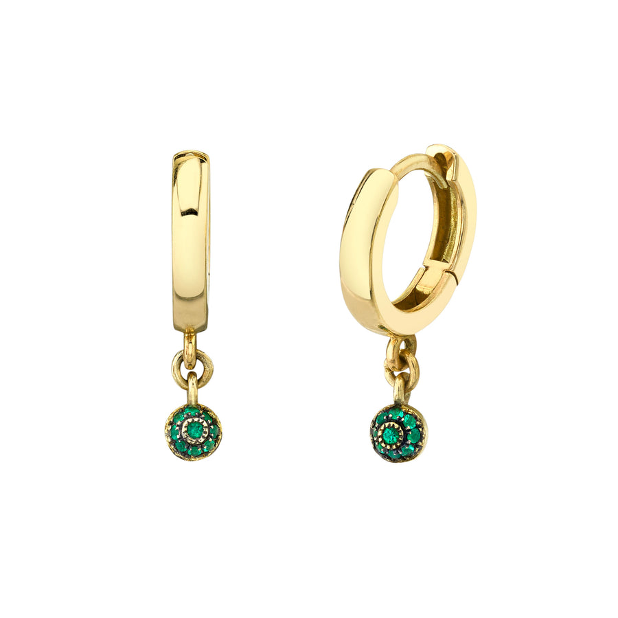 Mini Pave Ball Huggie Hoops