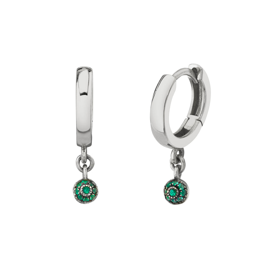 Mini Pave Ball Huggie Hoops