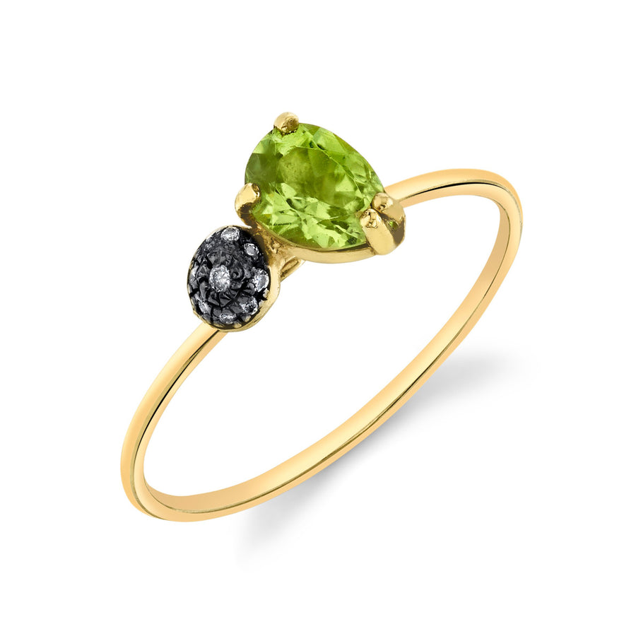 Mini Pear and Pave Ball Stacking Ring