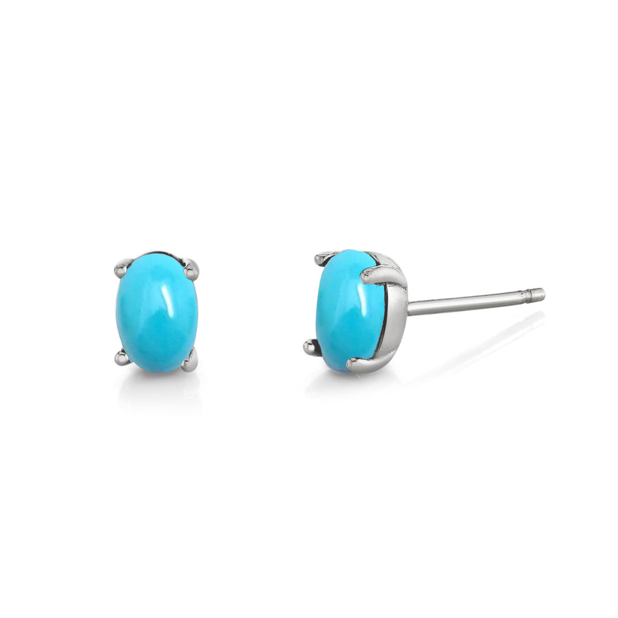 Oval Gemstone Studs