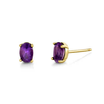 Oval Gemstone Studs