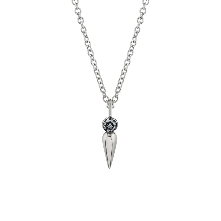 Pave Ball Spear Pendant Necklace - Diamond