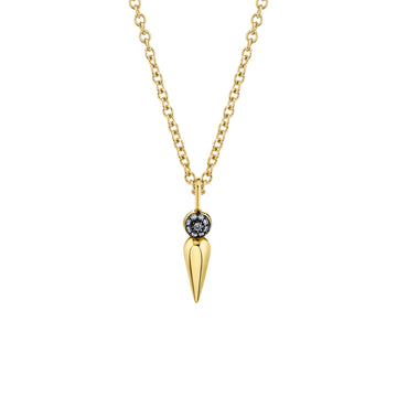 Pave Ball Spear Pendant Necklace - Diamond