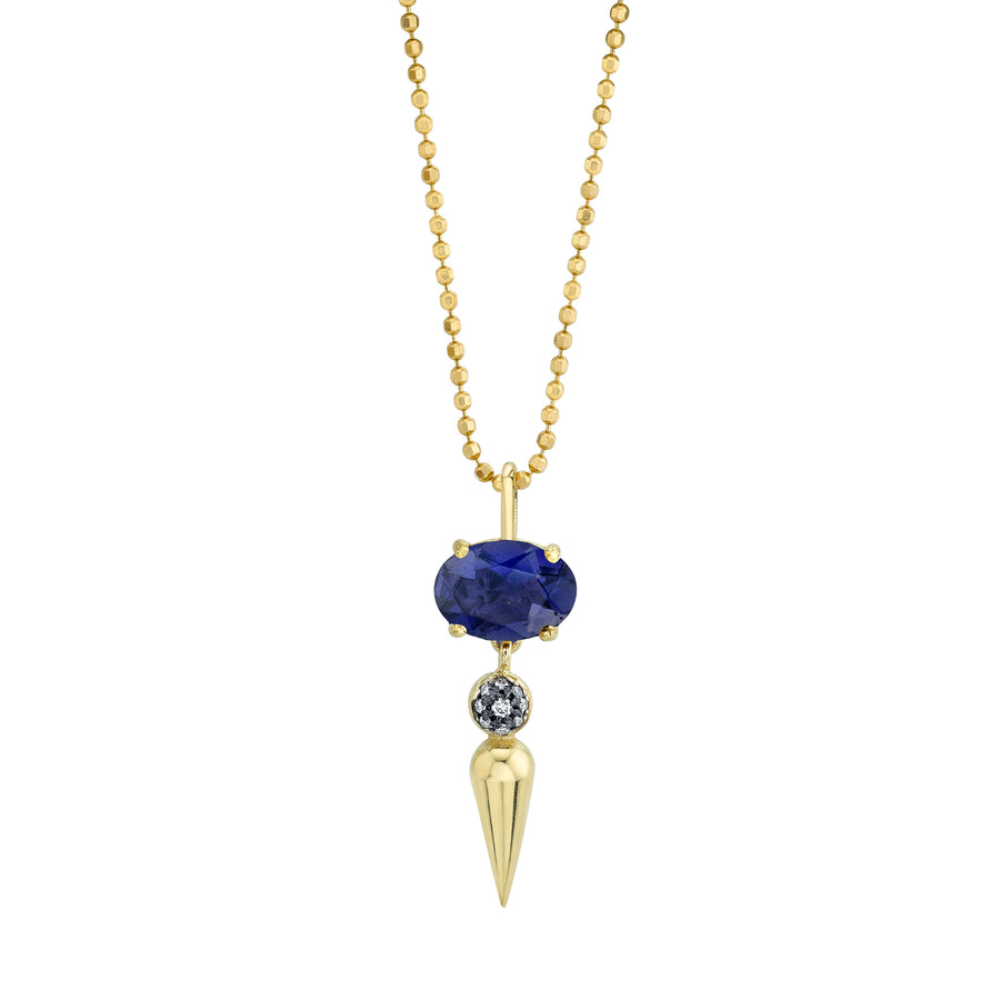 Pave Center Spear Pendant - Iolite