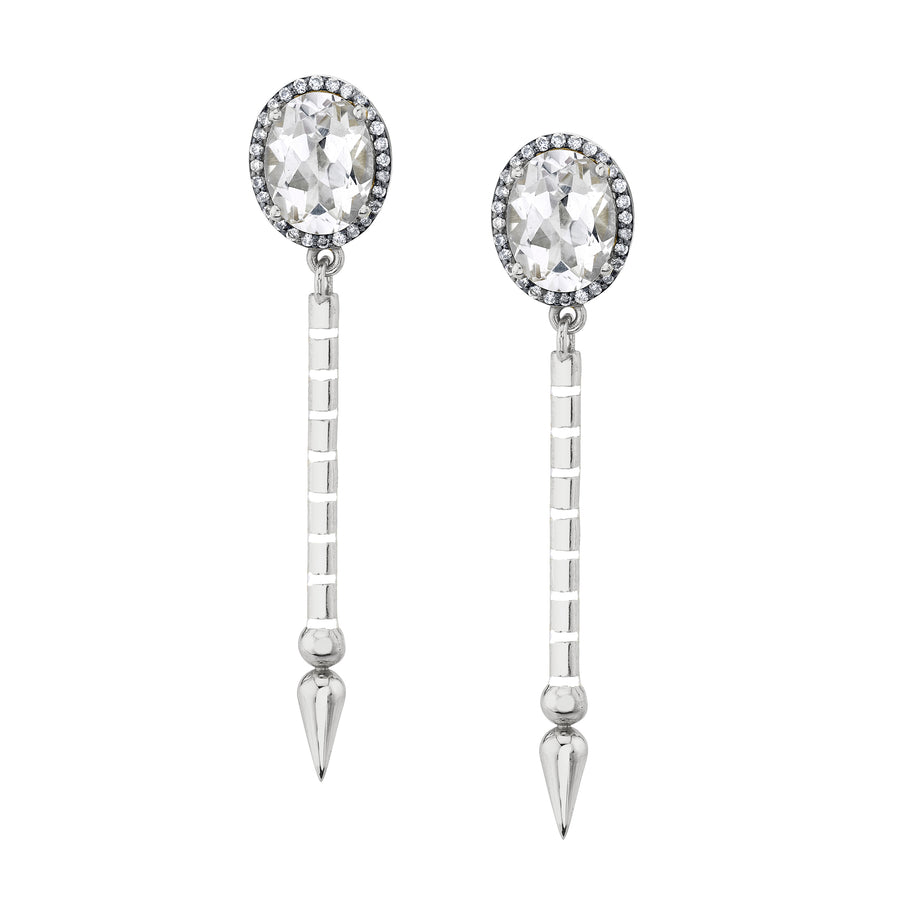 Pave Diamond Gemstone Shirley Spear Earrings