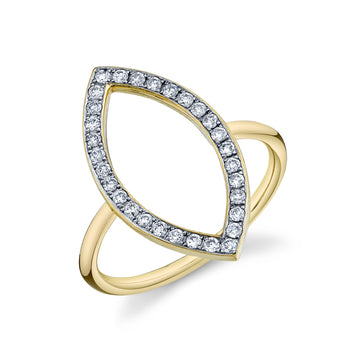 Pave Diamond Open Marquise Ring
