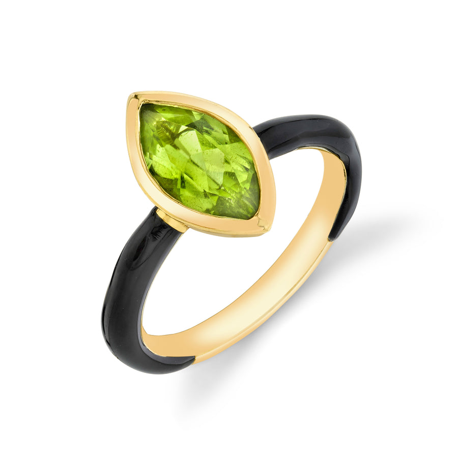 Marquise Cut Gemstone Enamel Ring