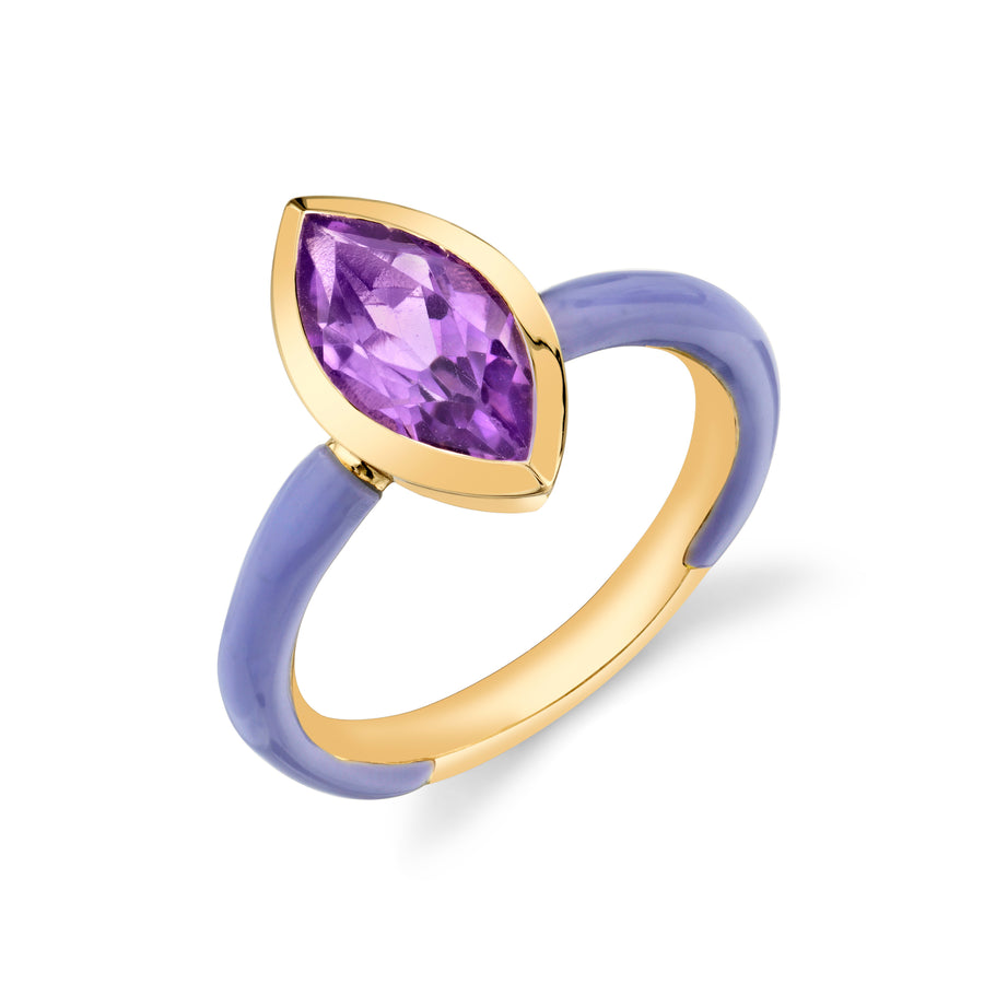 Marquise Cut Gemstone Enamel Ring