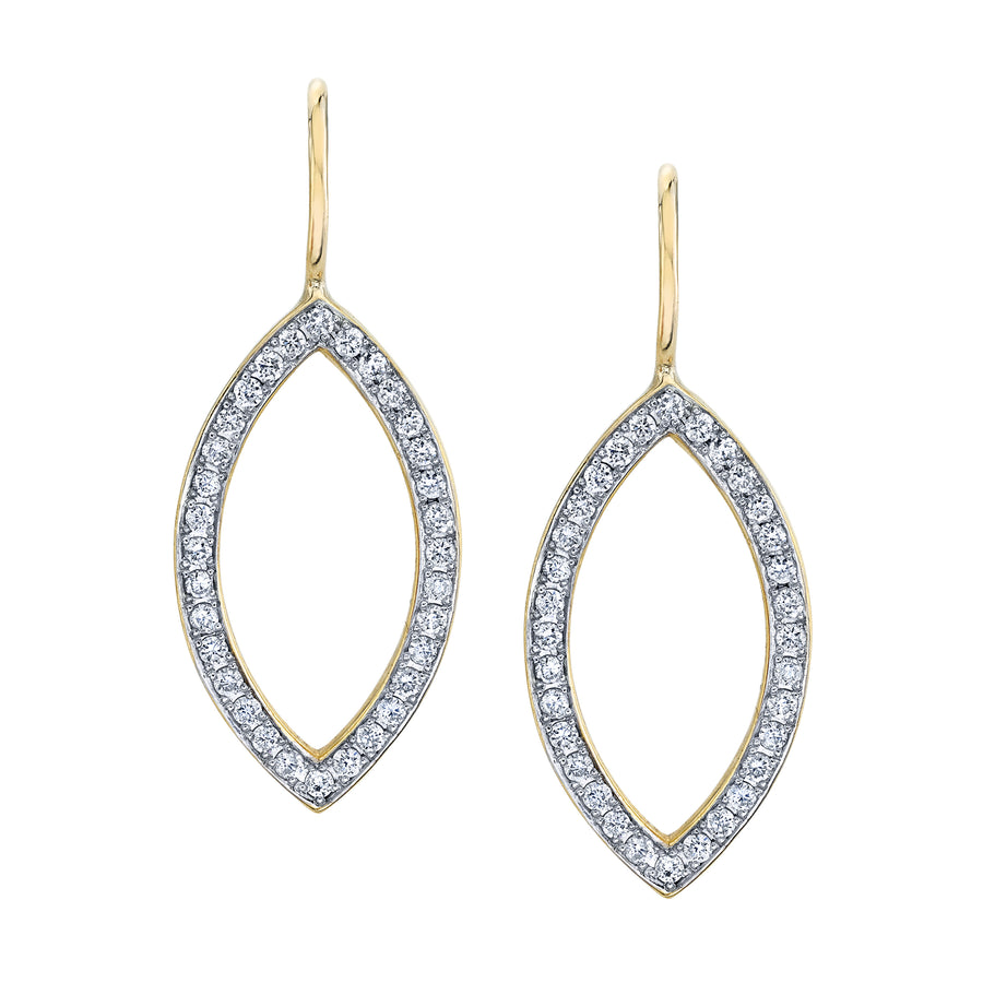 Pave Open Marquise Earrings - Diamond