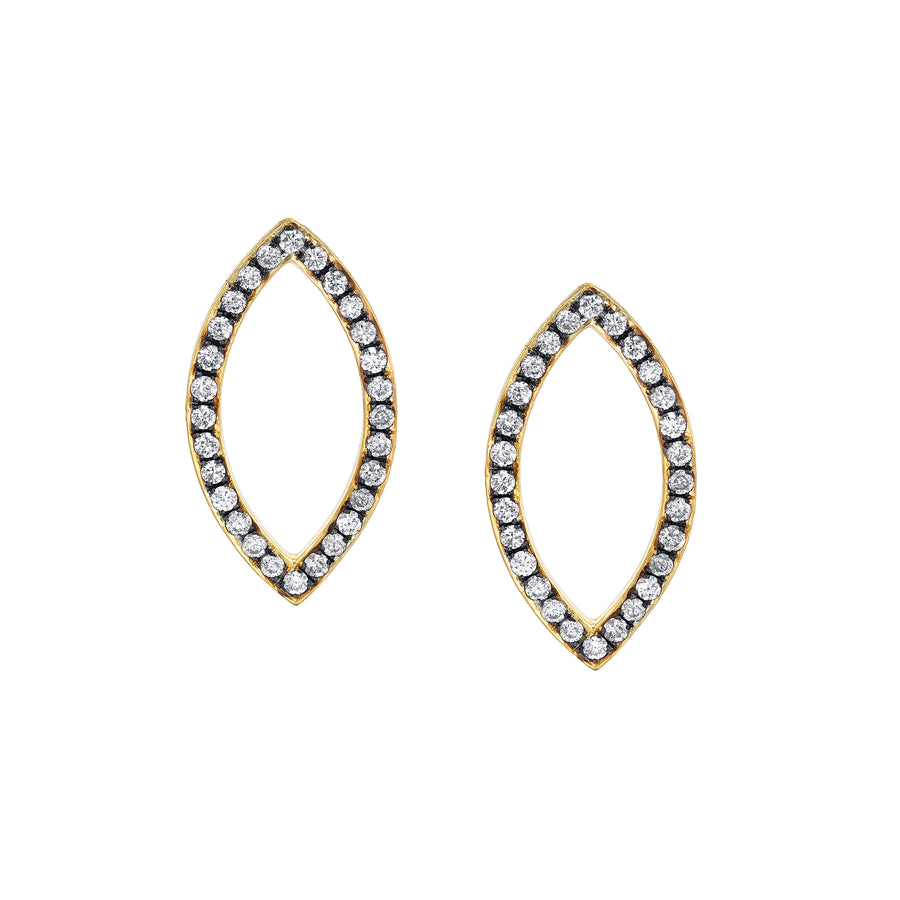 Pave Open Marquise Studs - Diamond