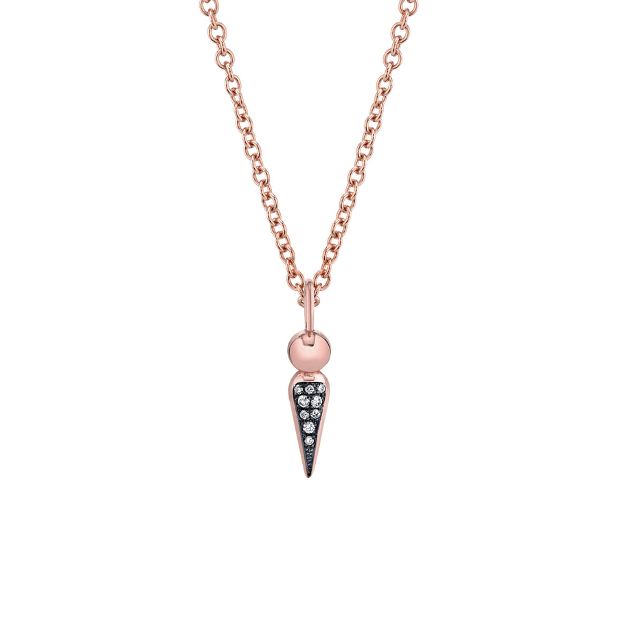 Pave Spear Tip Pendant Necklace - Diamond