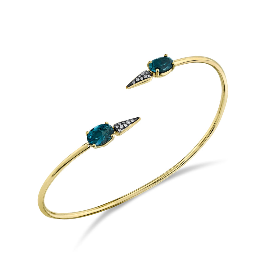 Pave Spear Twist Bangle - Diamond