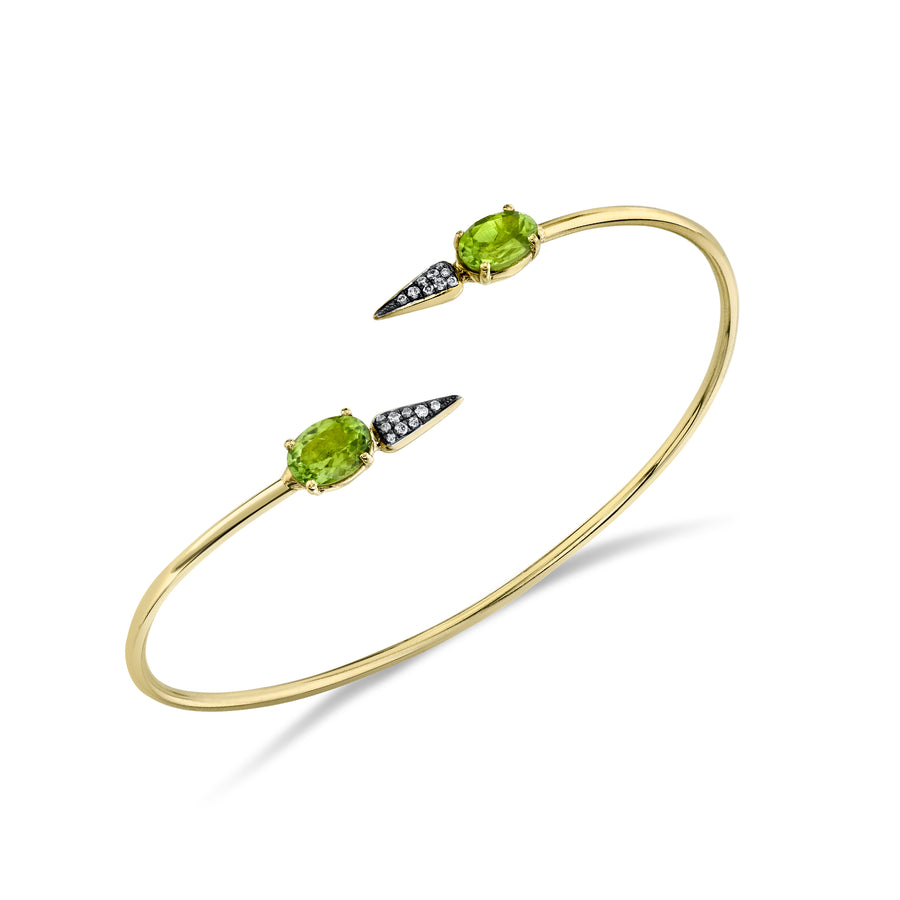 Pave Spear Twist Bangle - Diamond