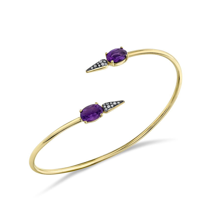 Pave Spear Twist Bangle - Diamond