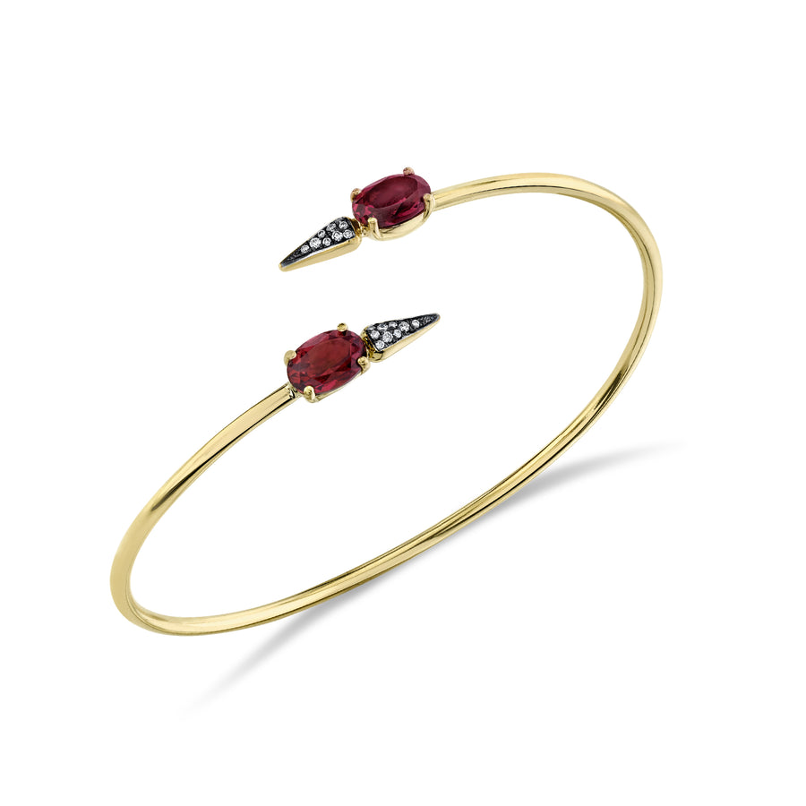 Pave Spear Twist Bangle - Diamond