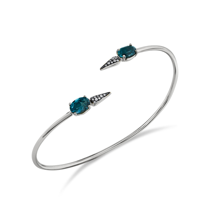 Pave Spear Twist Bangle - Diamond