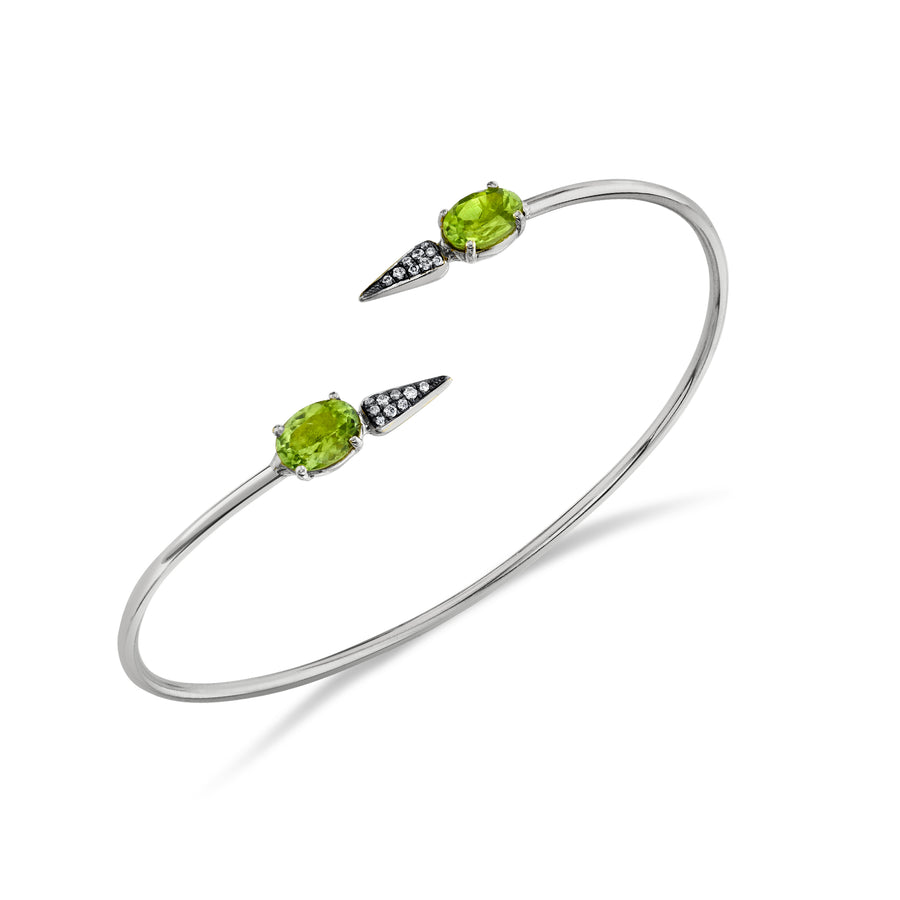 Pave Spear Twist Bangle - Diamond