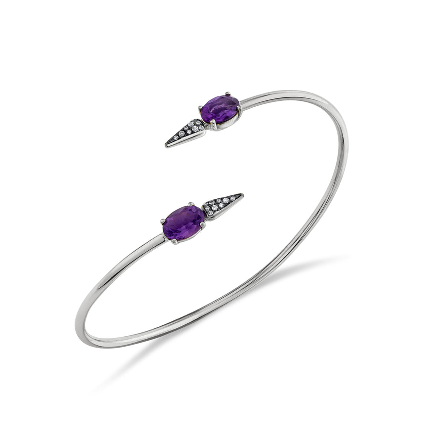 Pave Spear Twist Bangle - Diamond