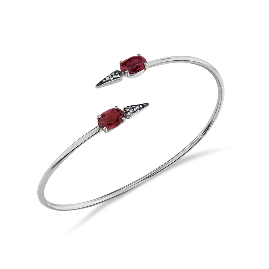 Pave Spear Twist Bangle - Diamond