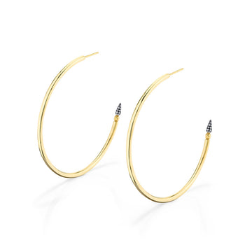 Shirley Pave Spear Hoops - Diamond