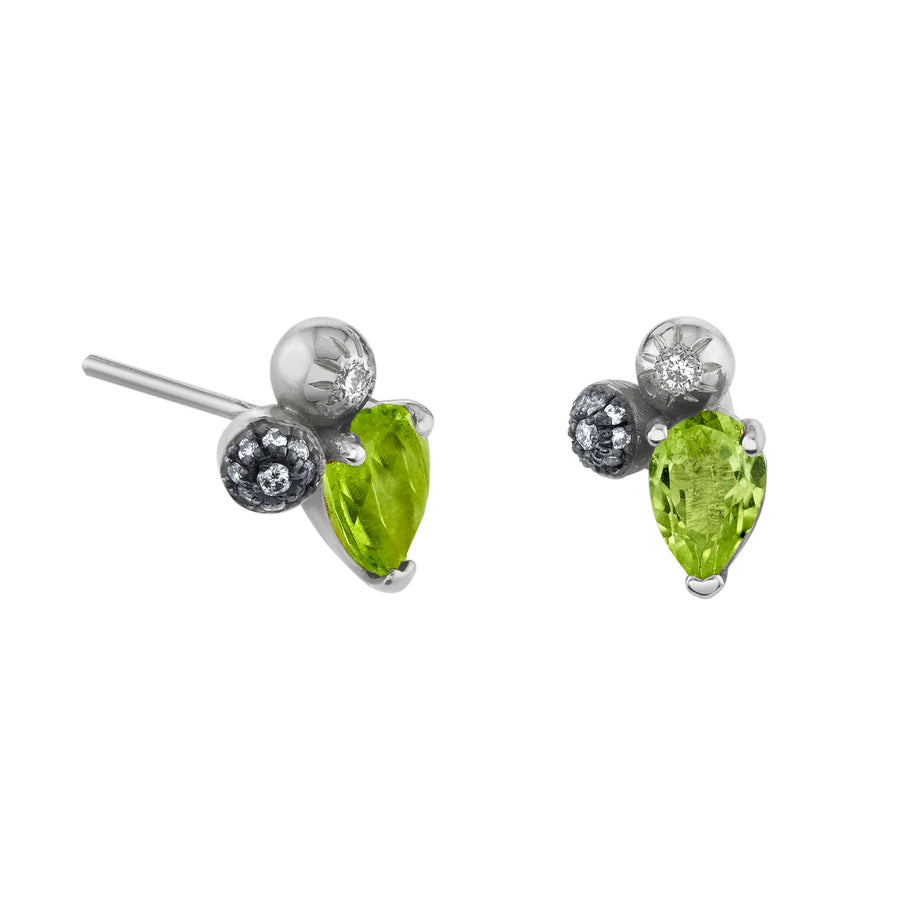 Single Pear Gemstone Mash Up Stud - Left