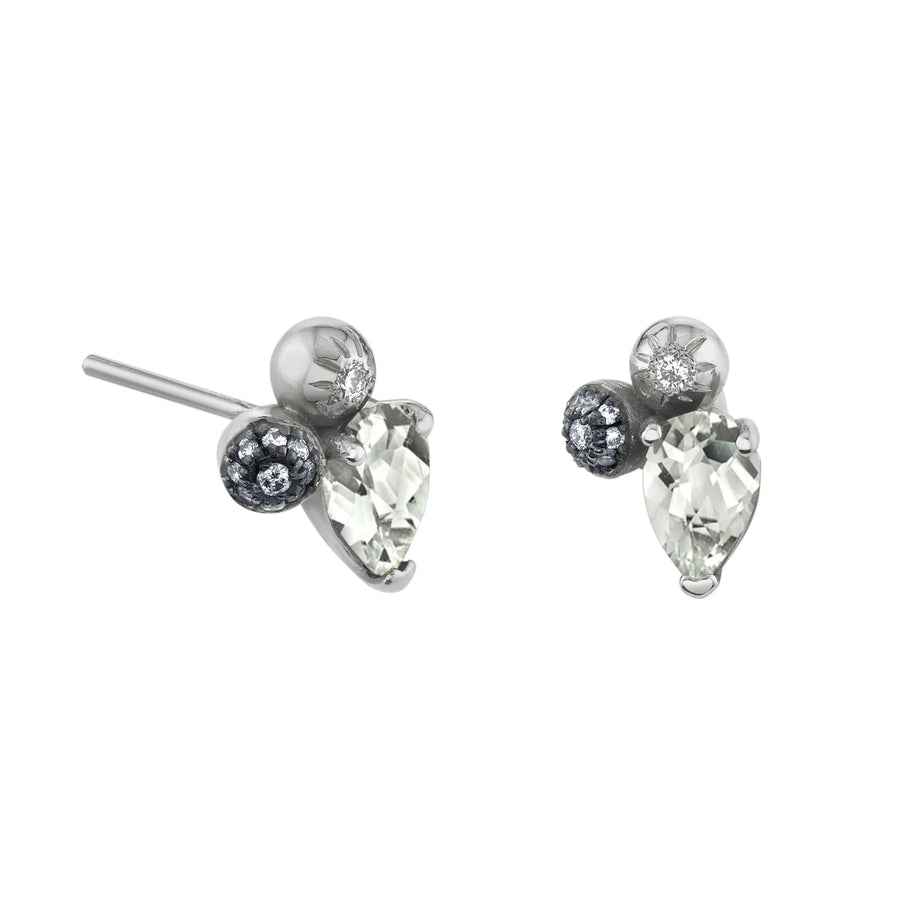 Single Pear Gemstone Mash Up Stud - Left