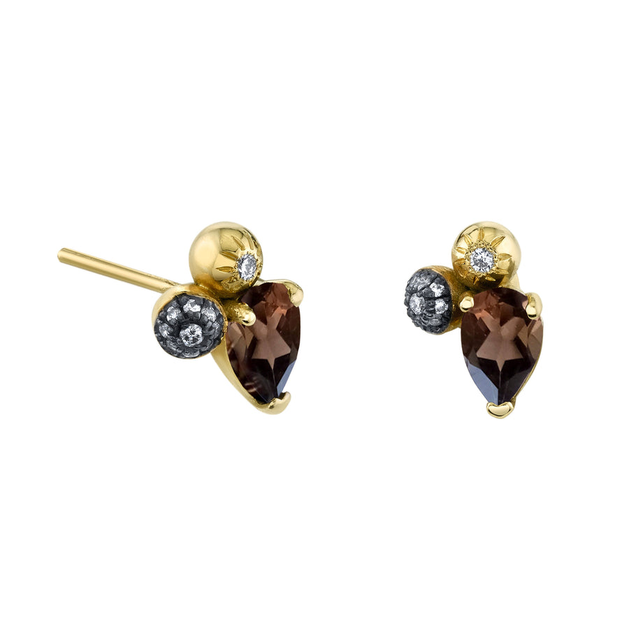 Single Pear Gemstone Mash Up Stud - Left