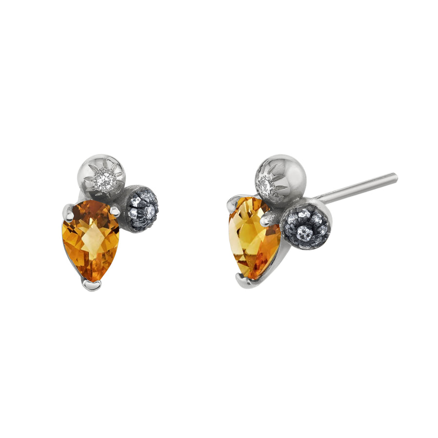 Single Pear Gemstone Mash Up Stud - Right