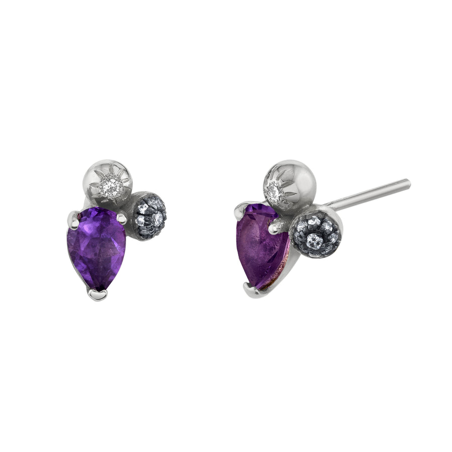 Single Pear Gemstone Mash Up Stud - Right