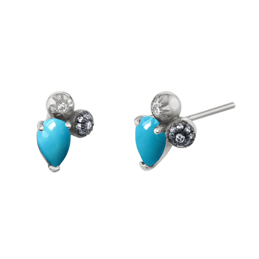 Single Pear Gemstone Mash Up Stud - Right