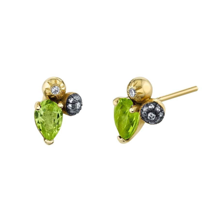 Single Pear Gemstone Mash Up Stud - Right