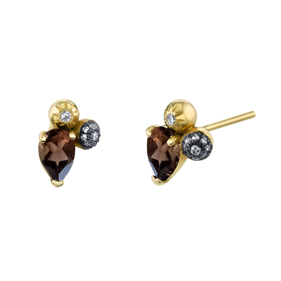 Single Pear Gemstone Mash Up Stud - Right