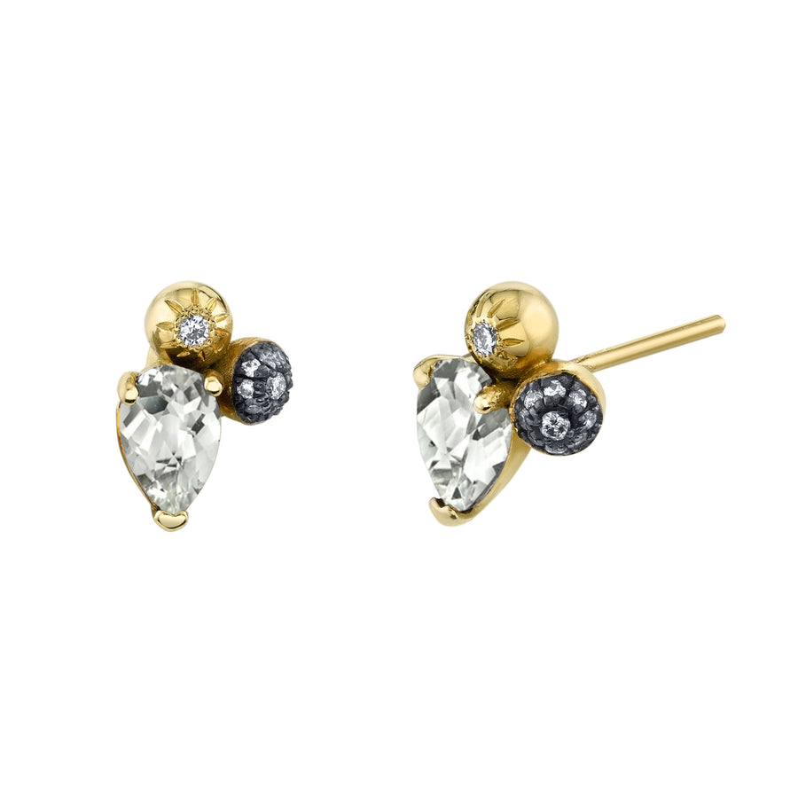 Single Pear Gemstone Mash Up Stud - Right