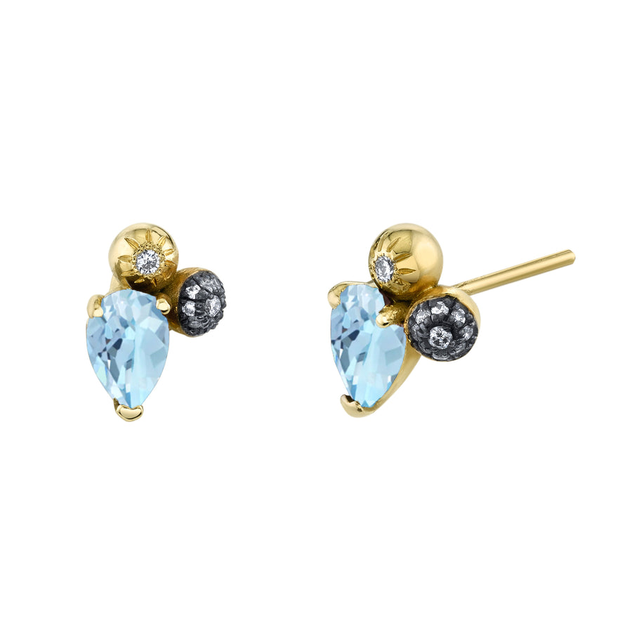 Single Pear Gemstone Mash Up Stud - Right