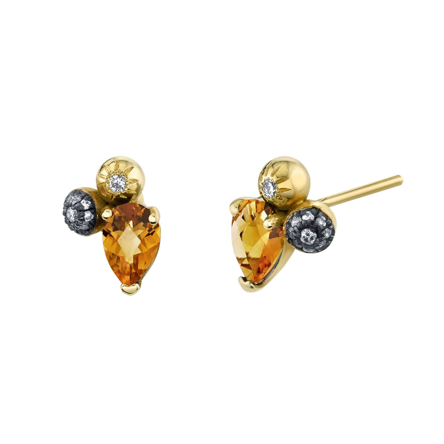 Pear Gemstone Mash Up Studs