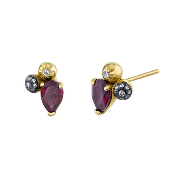 Pear Gemstone Mash Up Studs