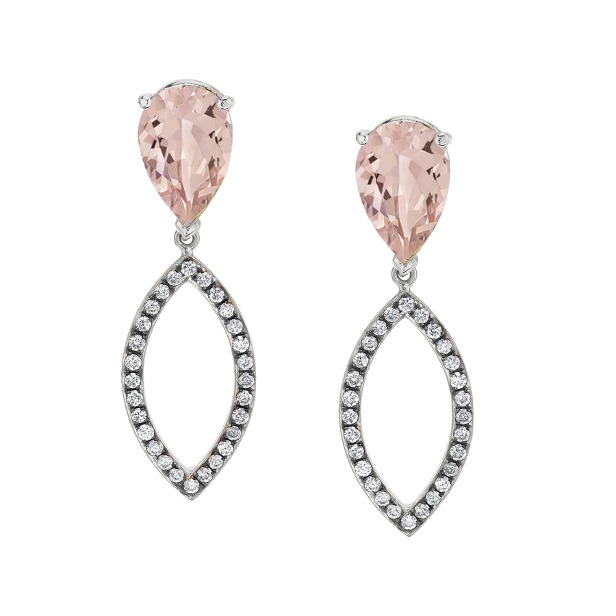Pear Studs with Diamond Pave Marquise