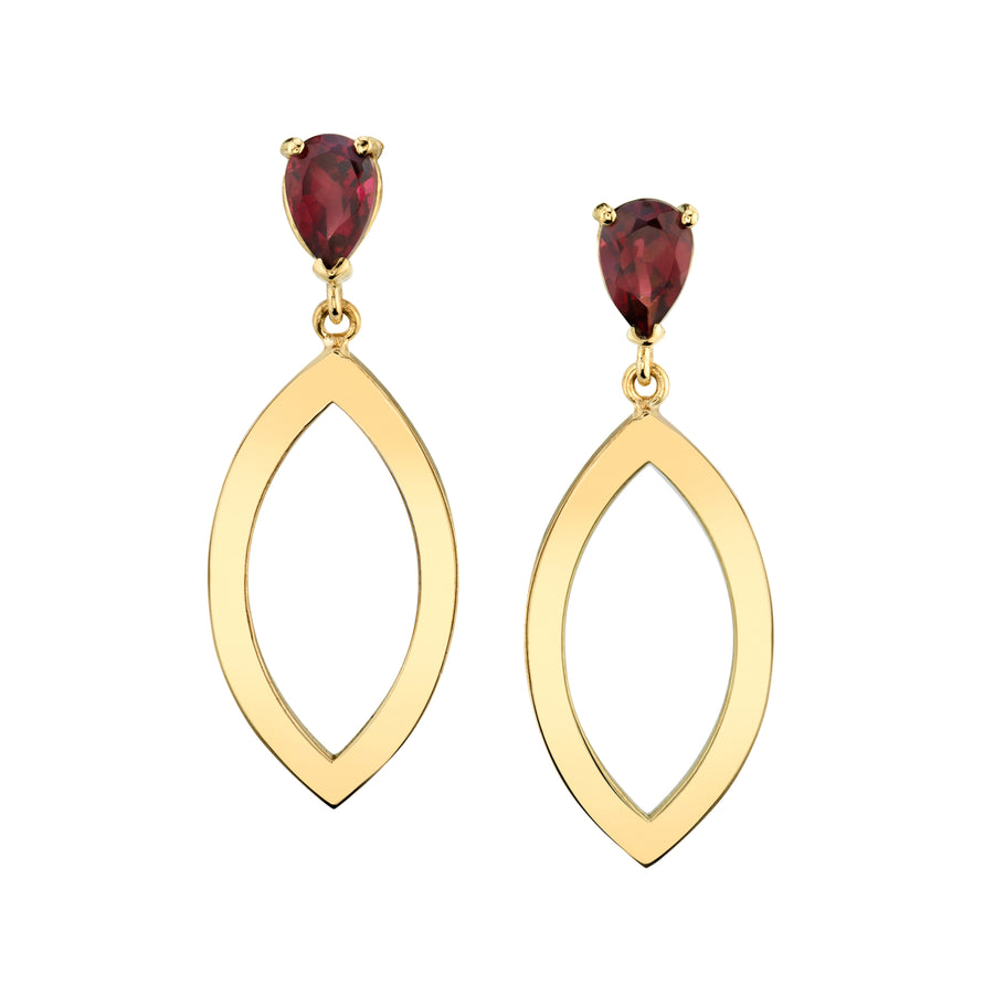 Pear Studs with Open Gold Marquise