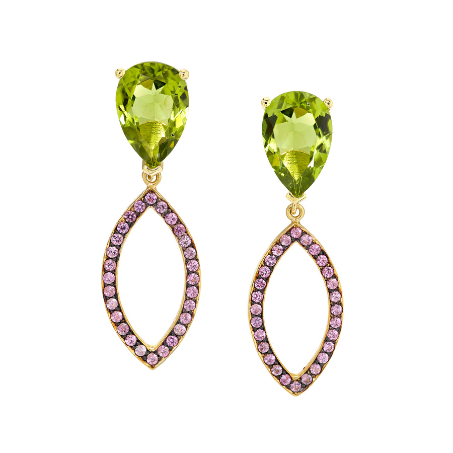 Pear Studs with Pave Marquise