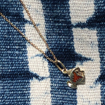 Red Enamel Fish Necklace