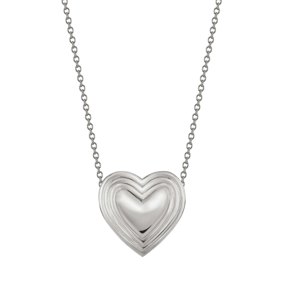 Single Grooved Heart Necklace