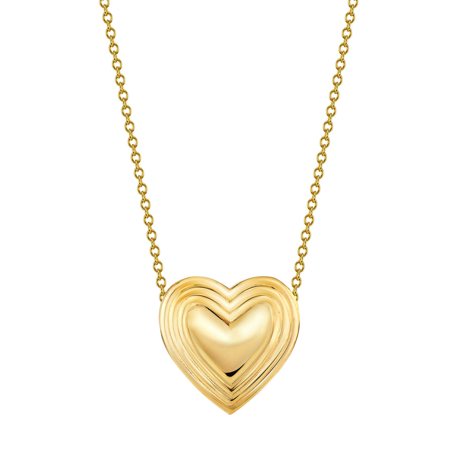 Single Grooved Heart Necklace