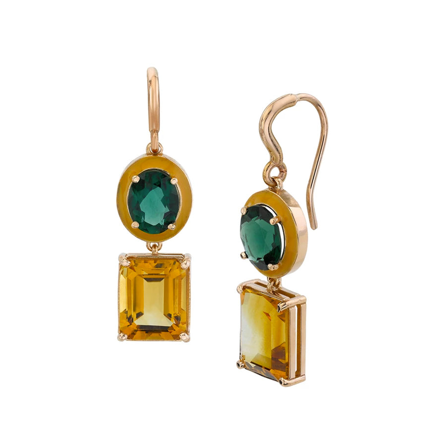 Small Gaga Enamel Gemstone Earrings