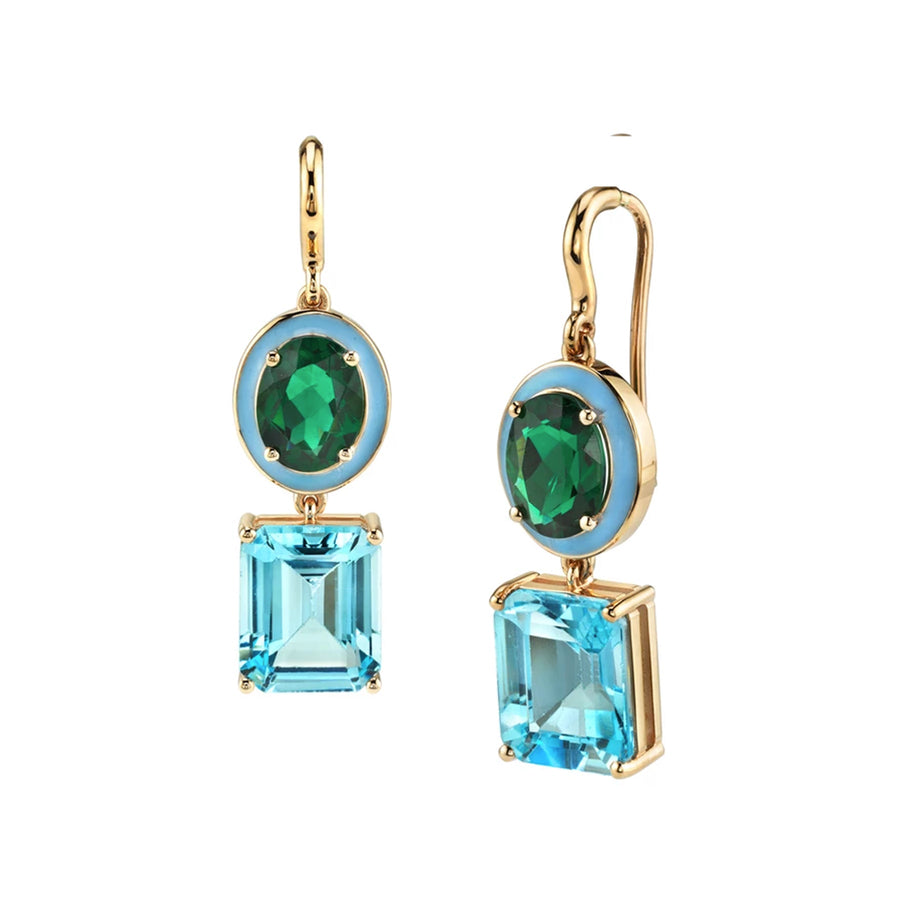 Small Gaga Enamel Gemstone Earrings