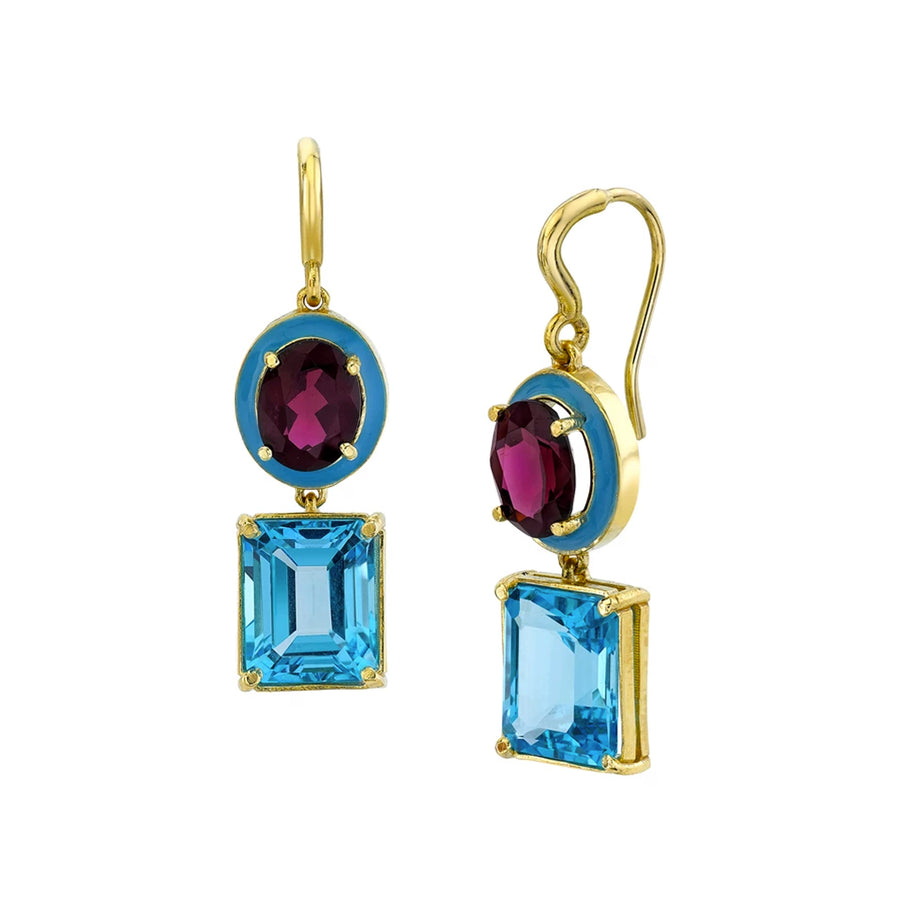 Small Gaga Enamel Gemstone Earrings