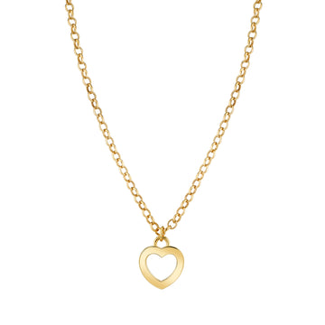 Small Open Heart Charm Necklace