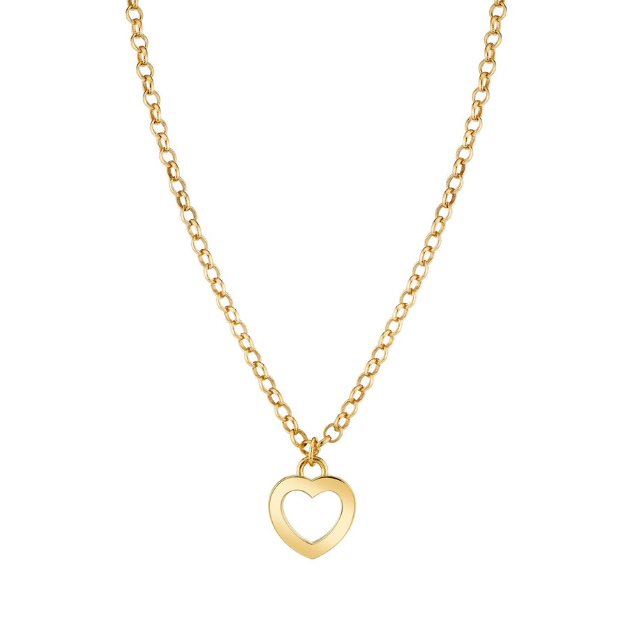 Small Open Heart Charm Necklace